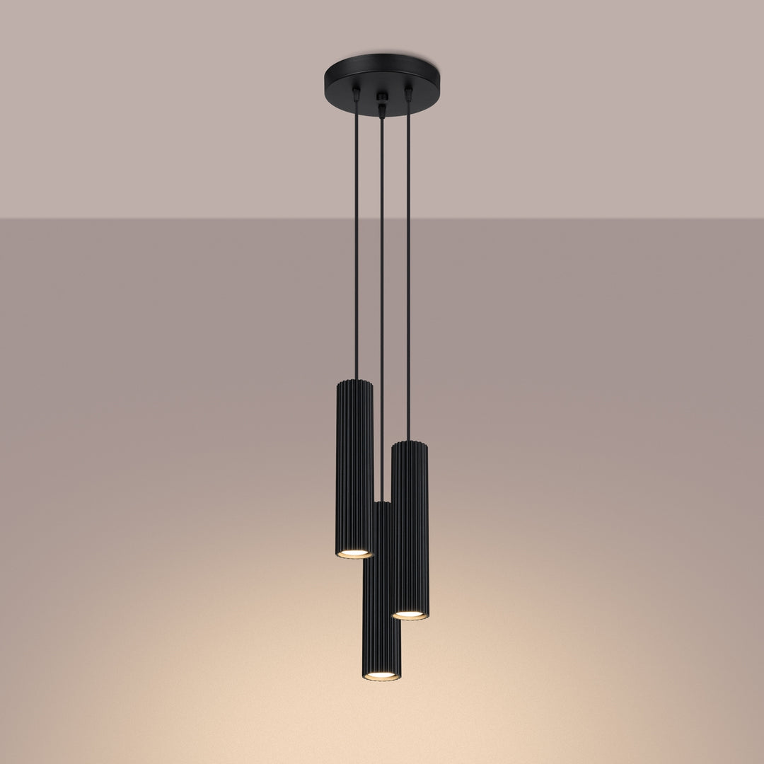 Lampa suspendata KARBON 3P negru