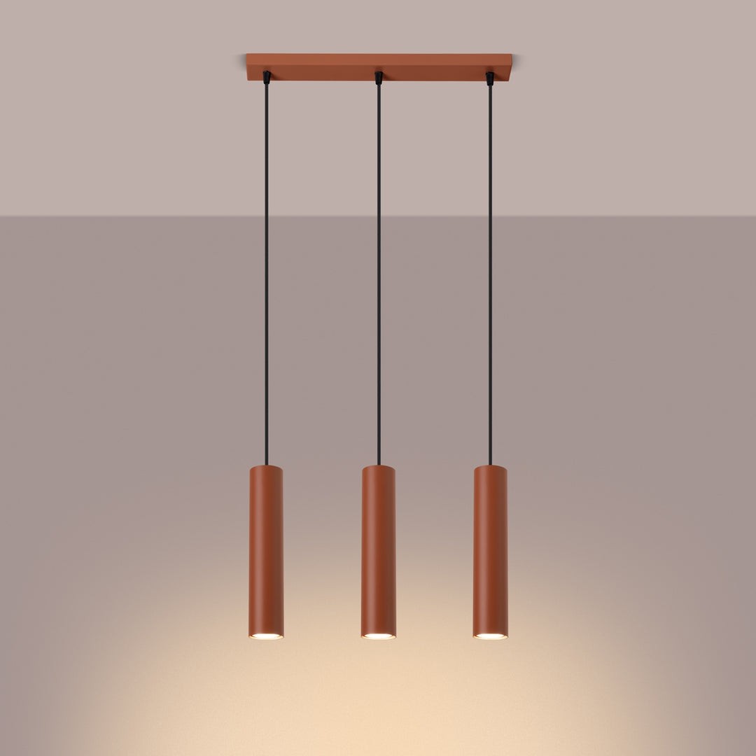 Lampa suspendata LAGOS 3L ocru rosu