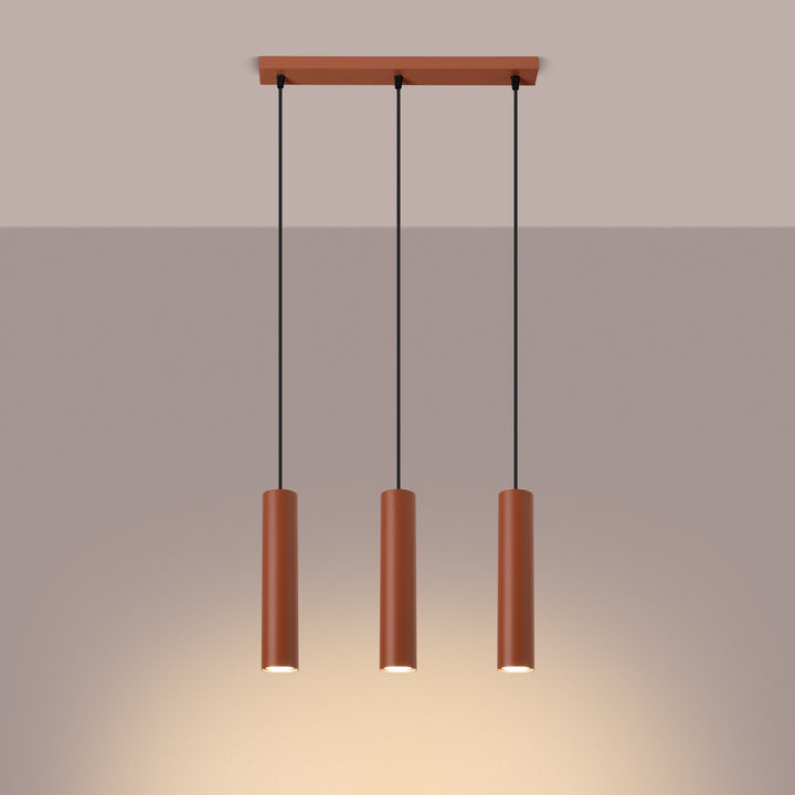 Lampa suspendata LAGOS 3L ocru rosu