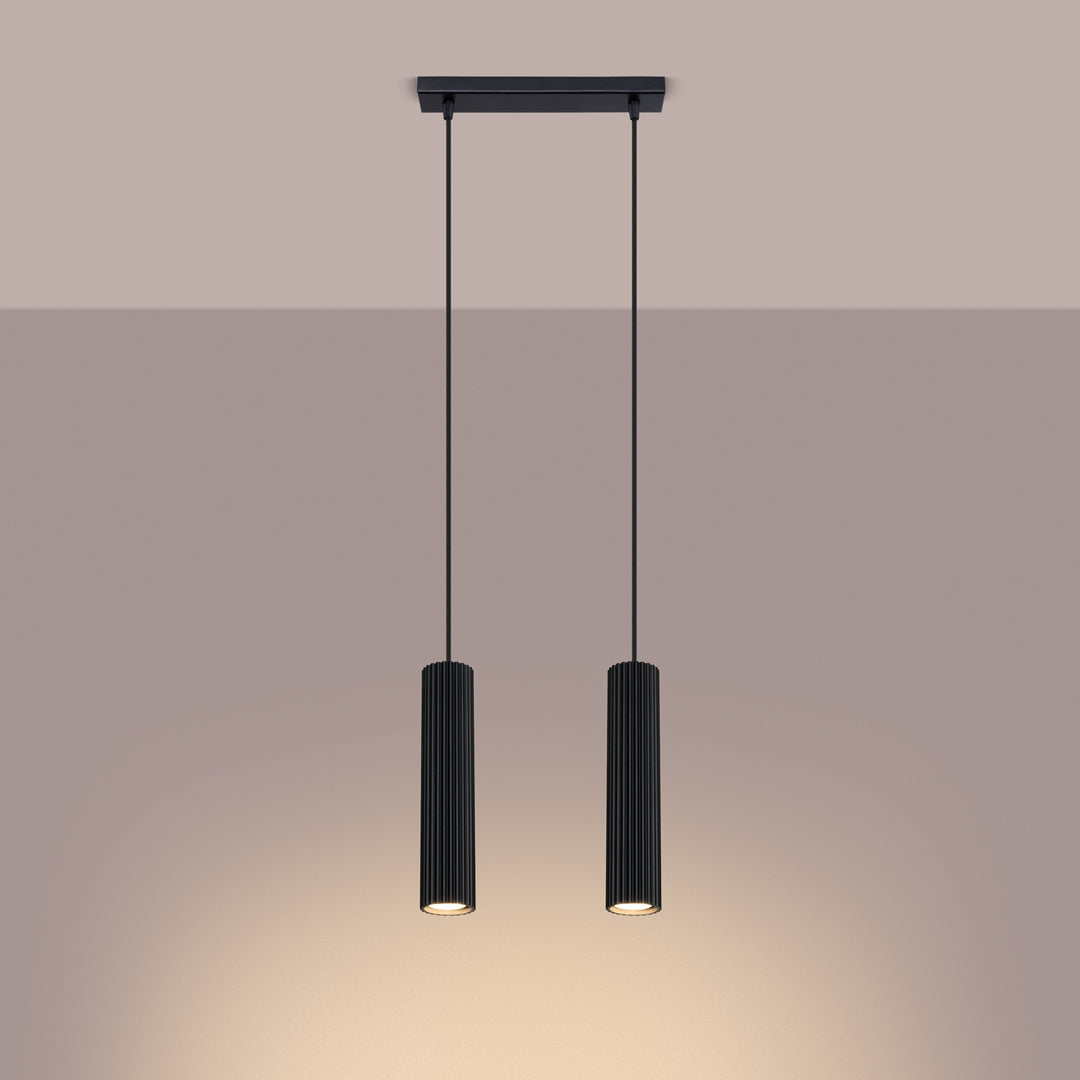 Lampa suspendata KARBON 2 negru