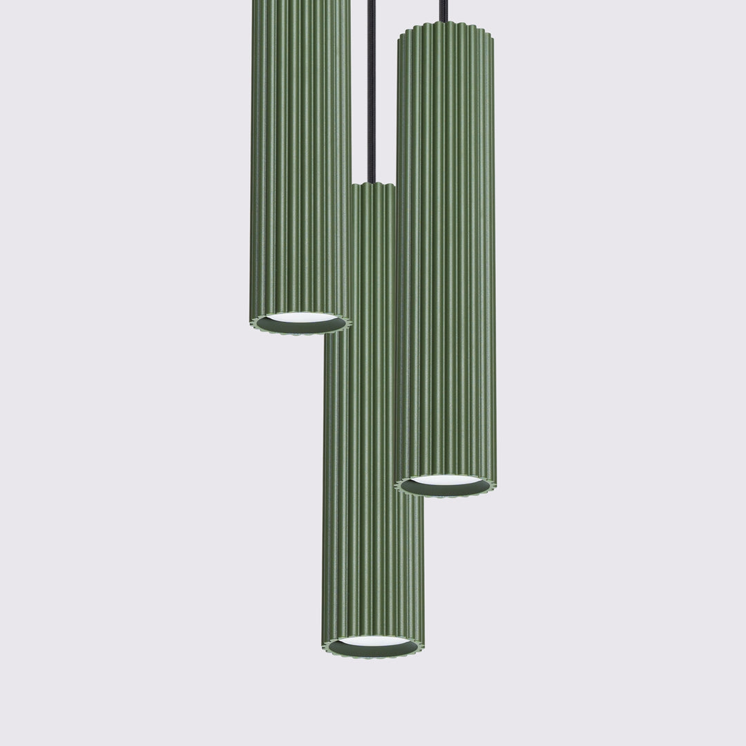 Lampa suspendata KARBON 3P verde masliniu