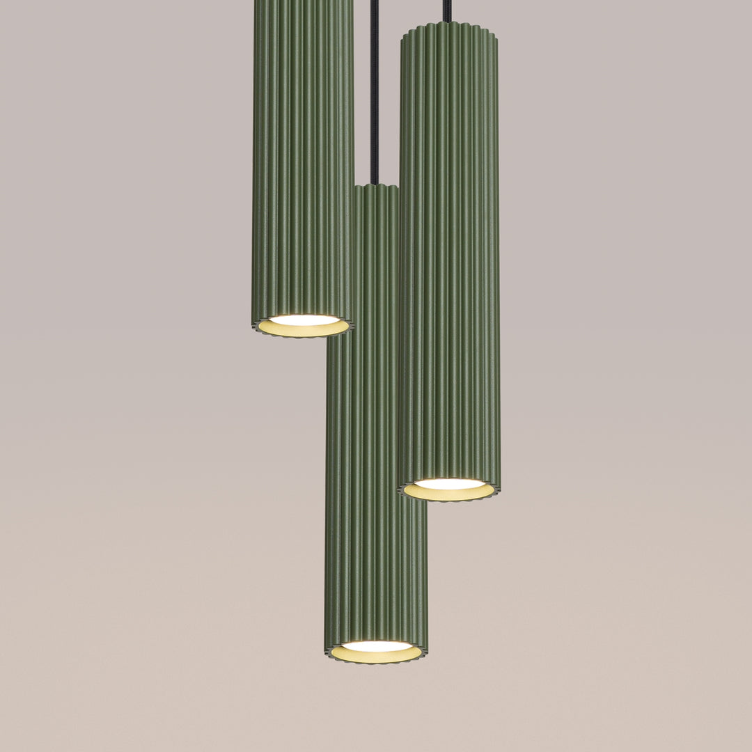 Lampa suspendata KARBON 3P verde masliniu