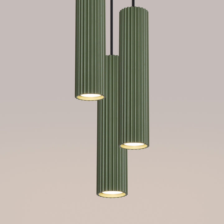 Lampa suspendata KARBON 3P verde masliniu