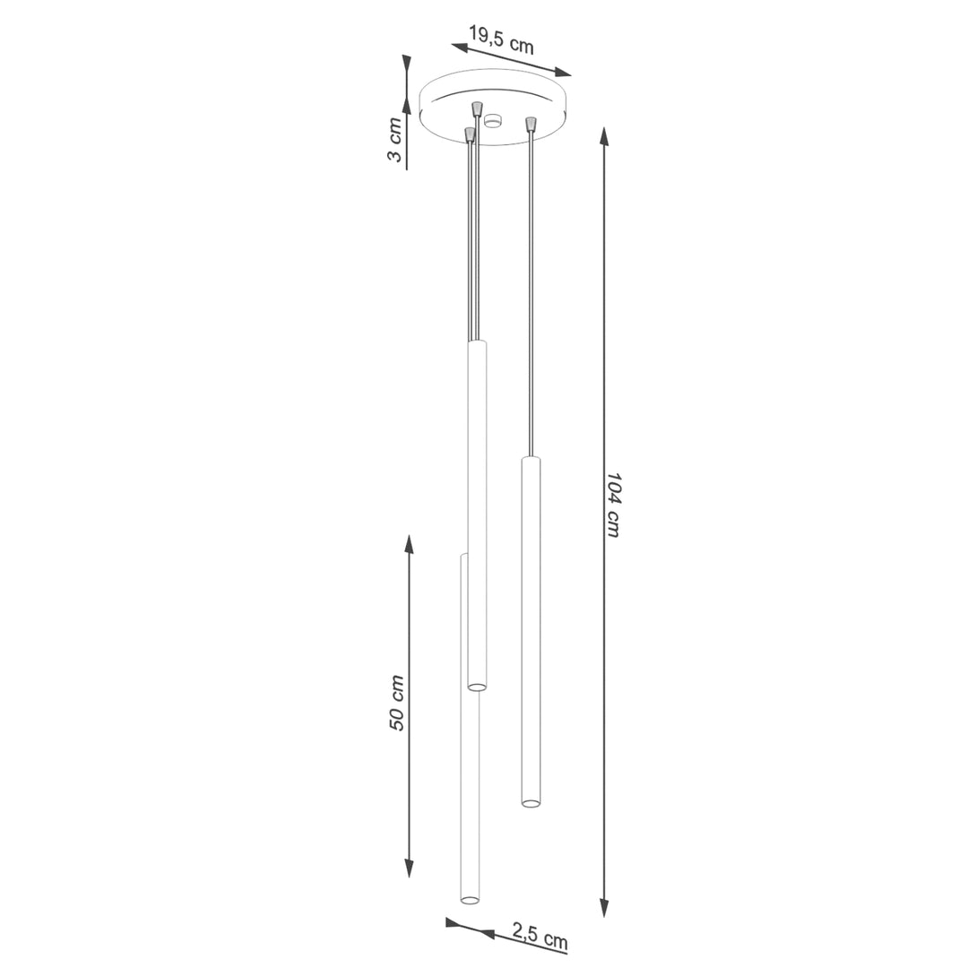 Lampa suspendata PASTELO 3P rosu ocru