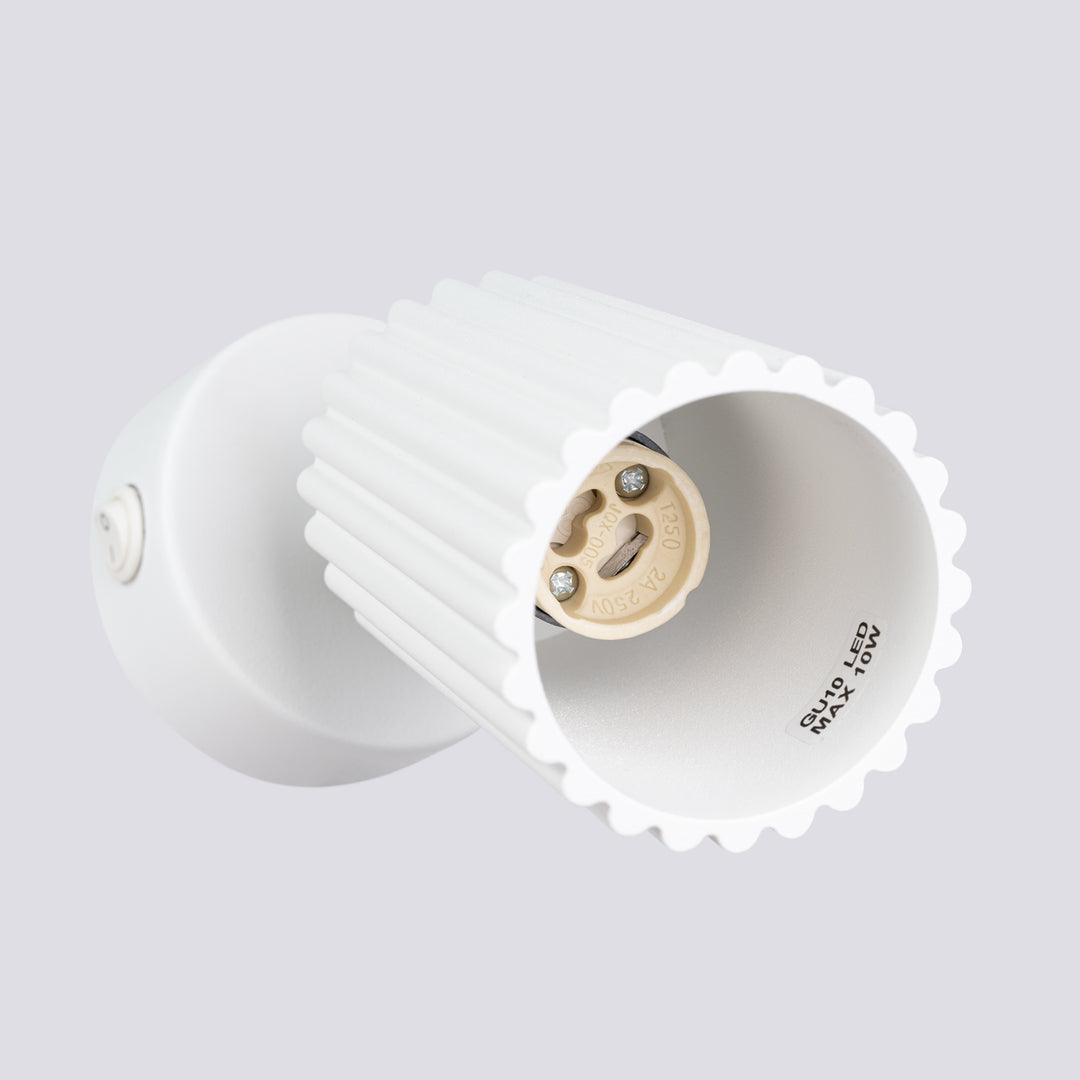 Lampa de perete KARBON alb cu intrerupator