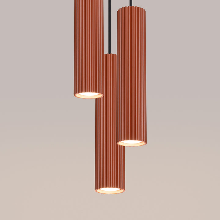 Lampa suspendata KARBON 3P rosu ocru