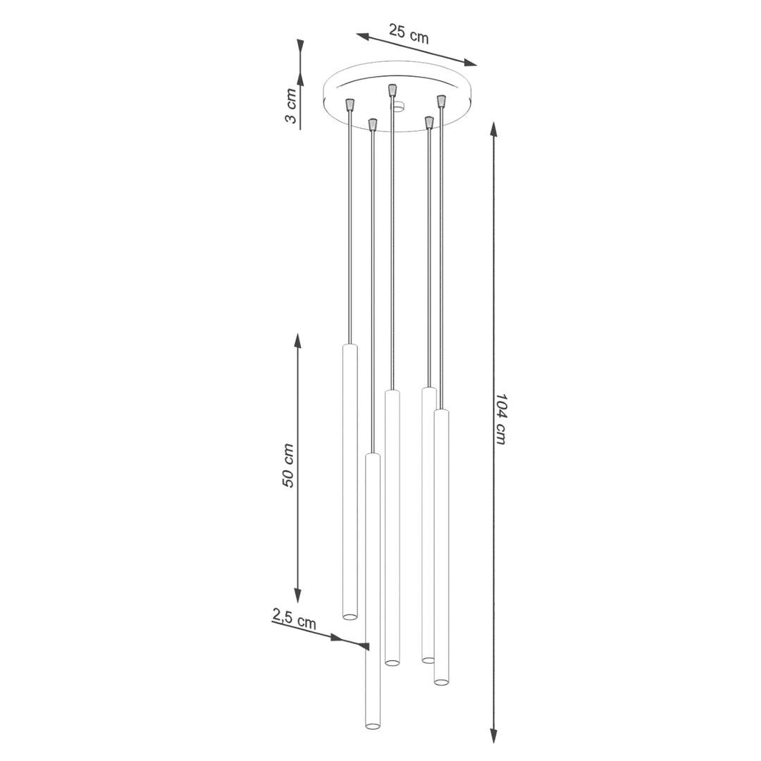 Lampa suspendata PASTELO 5P verde masliniu