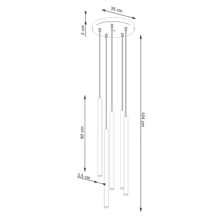 Lampa suspendata PASTELO 5P verde masliniu