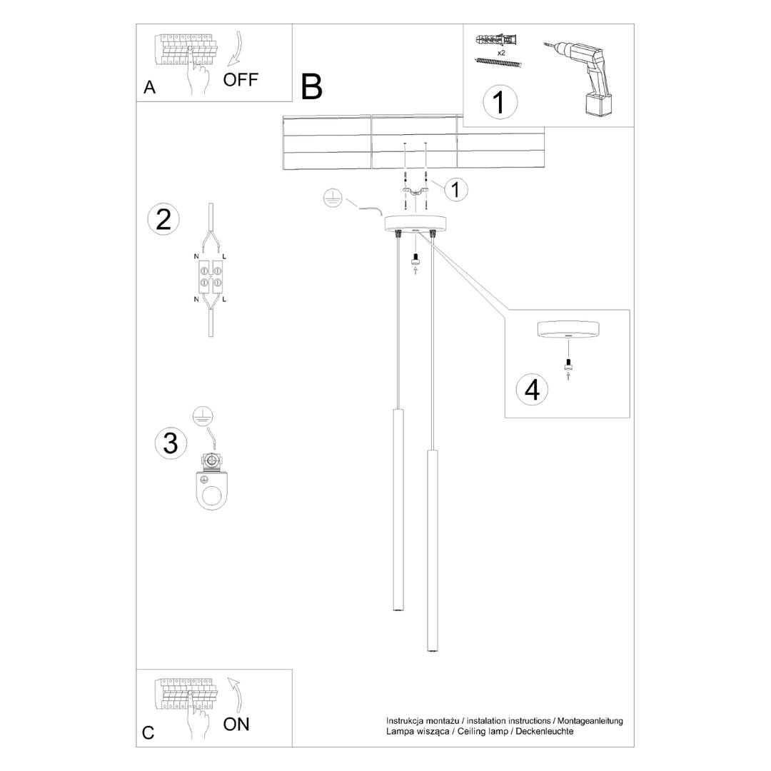 Lampa suspendata PASTELO 2 rosu ocru
