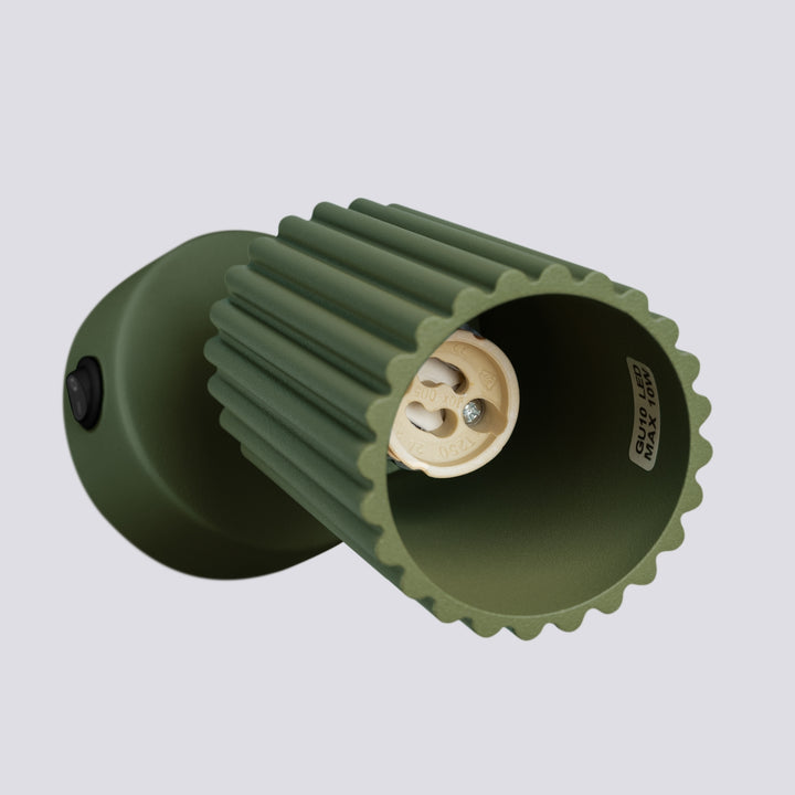 Lampa de perete KARBON verde masliniu cu intrerupator