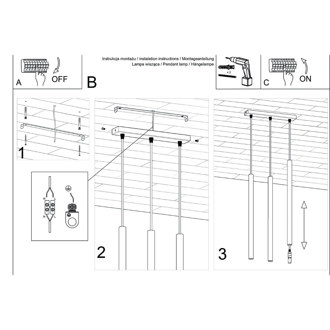 Lampa suspendata PASTELO 3 bej