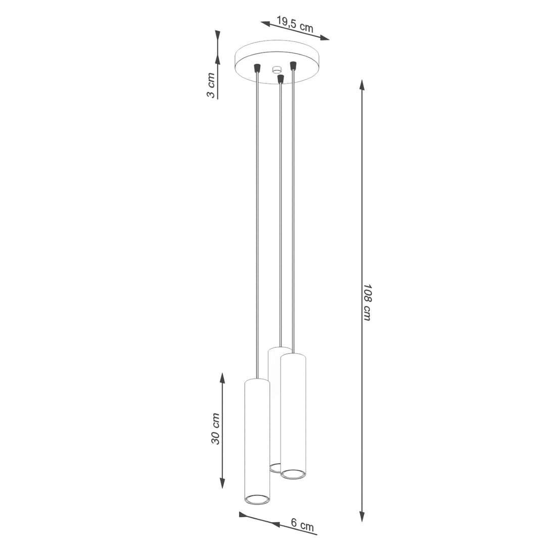 Lampa suspendata LAGOS 3P verde masliniu