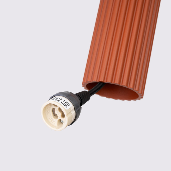 Lampa suspendata KARBON 3P rosu ocru