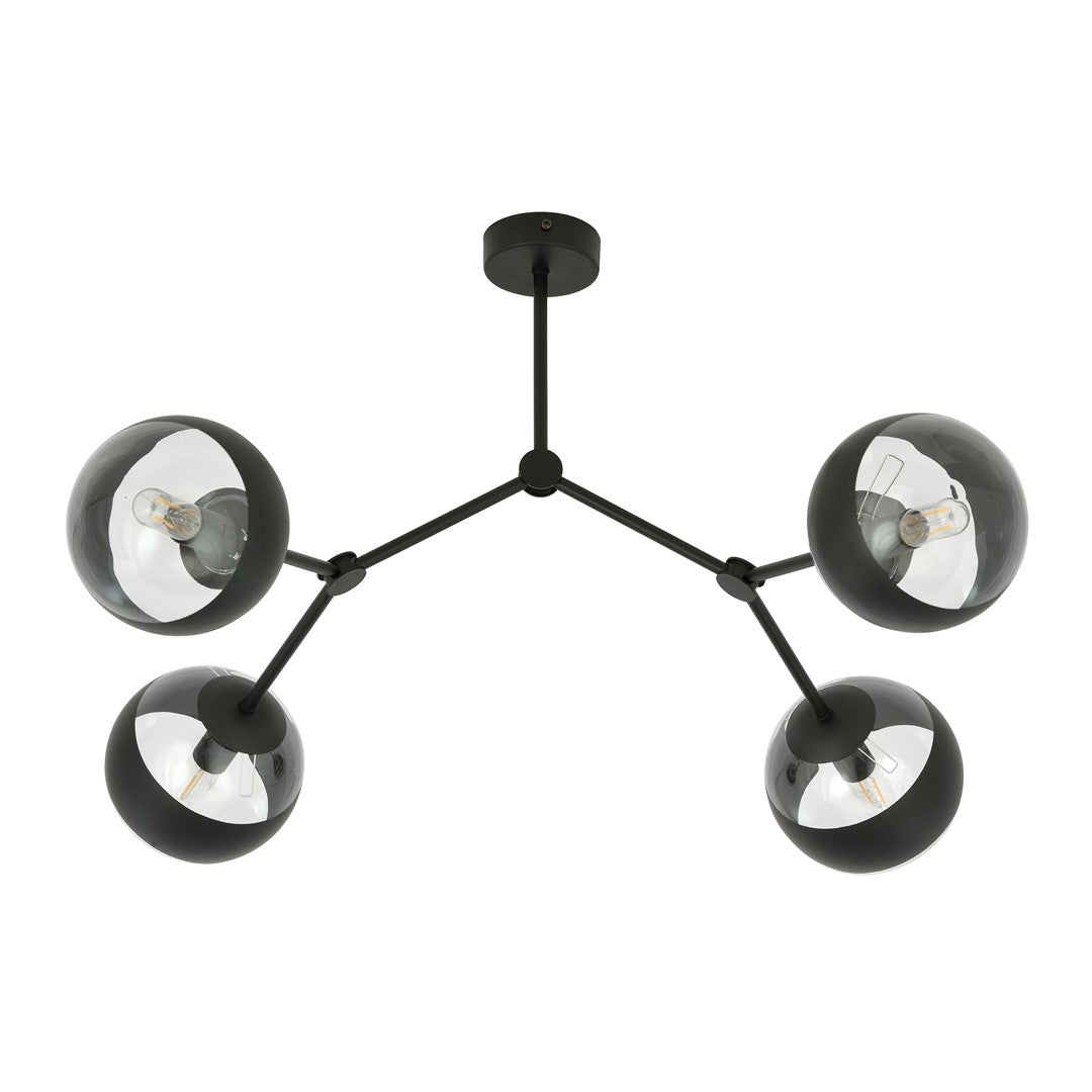 Plafoniera SPACE 4 neagra cu dungi