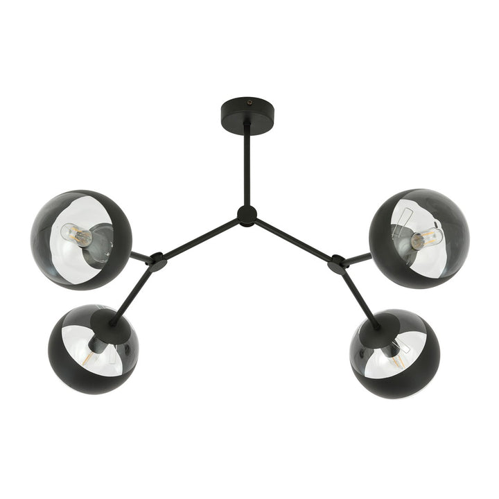 Plafoniera SPACE 4 neagra cu dungi