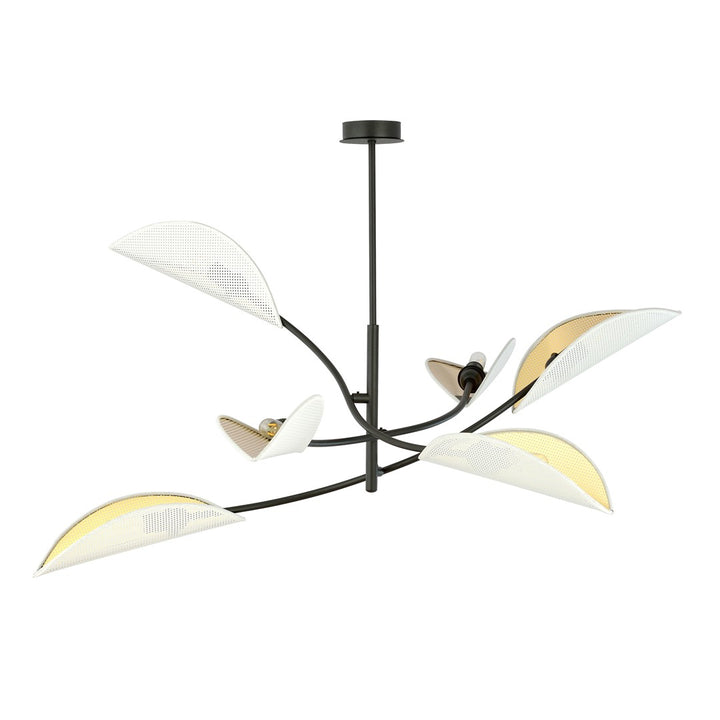 Lustra LOTUS 6 alba cu auriu