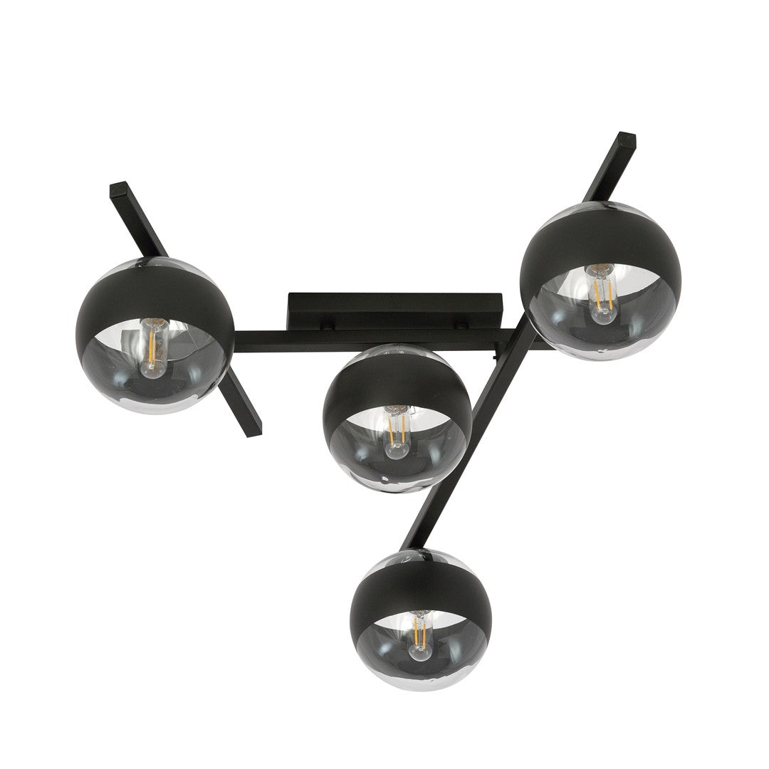 Plafoniera SMART 4 neagra cu dungi