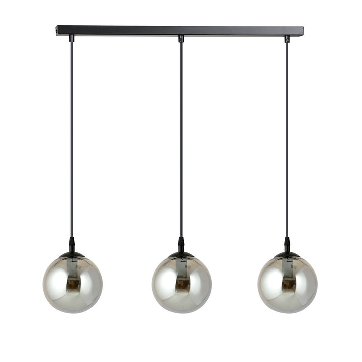 Lustra suspendata cu 3 pendule COSMO 3 neagra cu abajur grafit