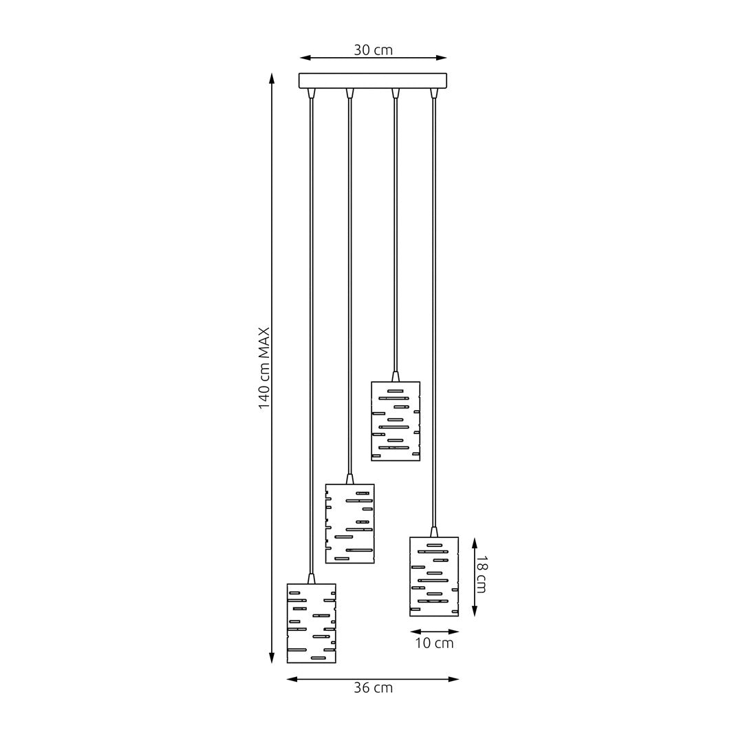 Lustra suspendata TANK 4PREM neagra