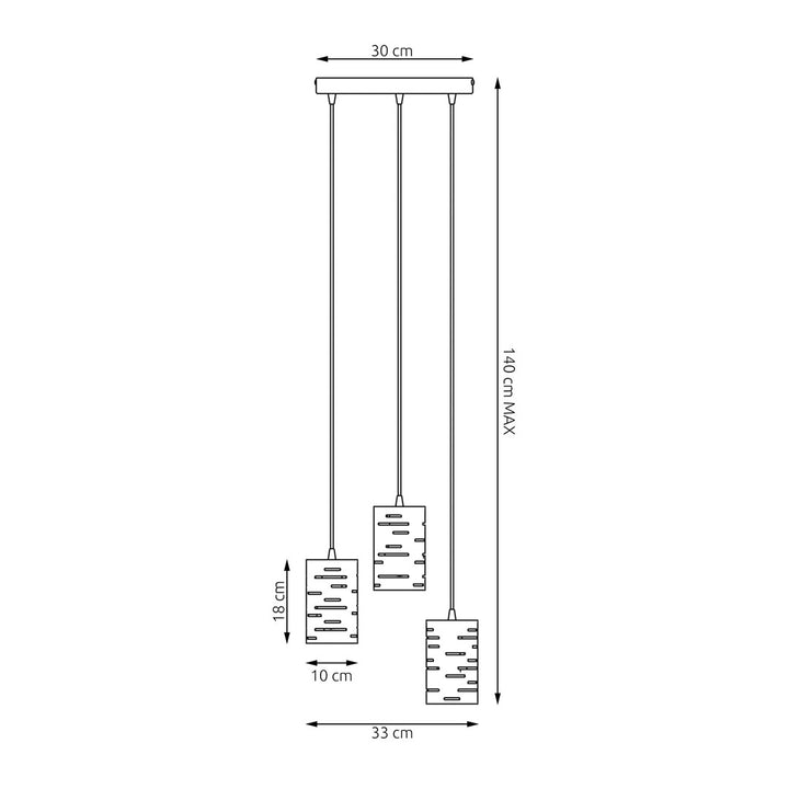 Lustra suspendata TANK 3PREM neagra