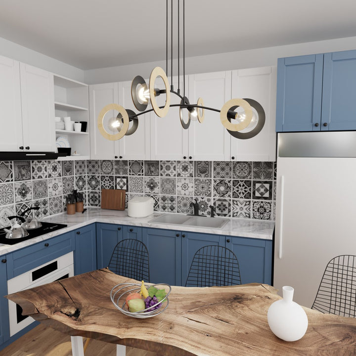 Lustra suspendata SKIVA 4 neagra