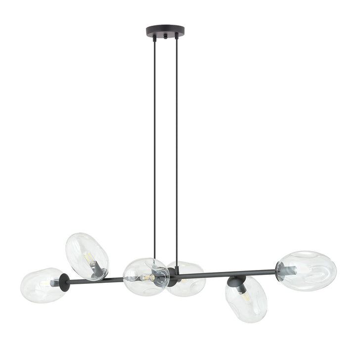 Plafoniera PANDORA 6 neagra cu abajur transparent