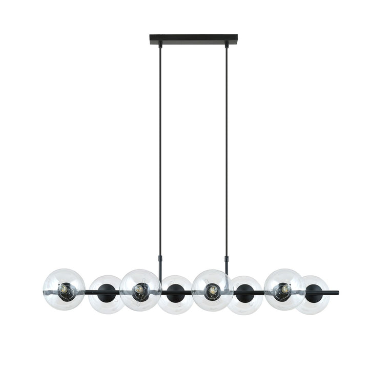Lustra suspendata RORY 8 cu abajur transparent
