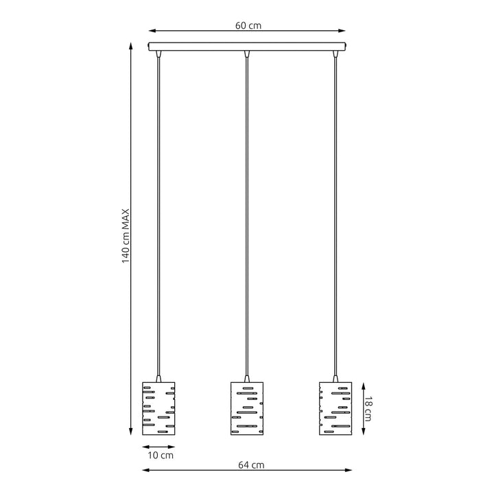 Lustra suspendata TANK 3 neagra