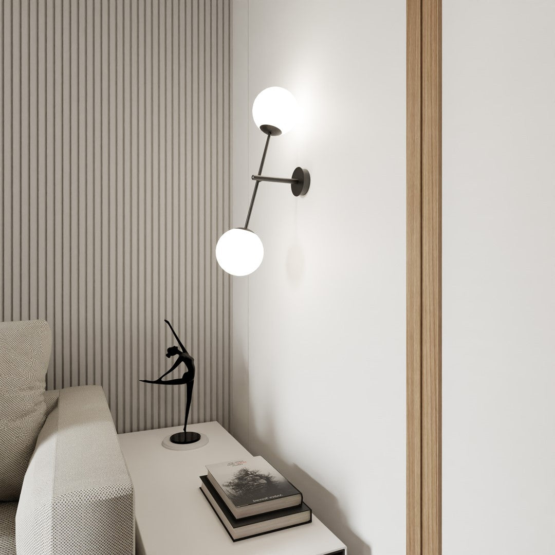 Aplica de perete LINEAR K2 neagra-opal