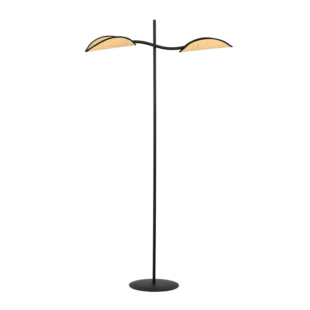 Lampa de podea LOTUS LP2 BLACK/RATTAN
