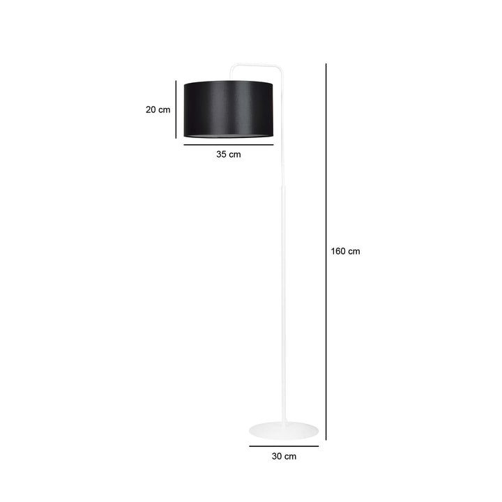 Lampa de podea TRAPO LP1 alb cu negru