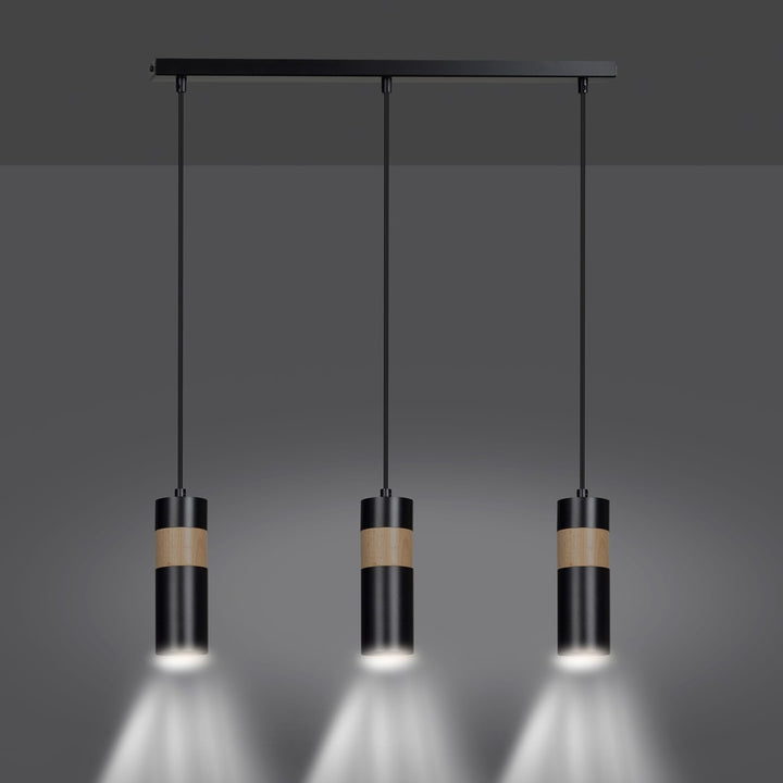 Lustra suspendata cu 3 pendule AKARI 3 neagra