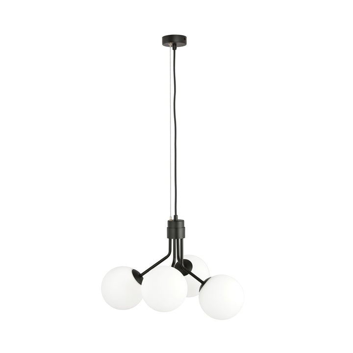 Lustra suspendata NOVA 4 neagra/opal