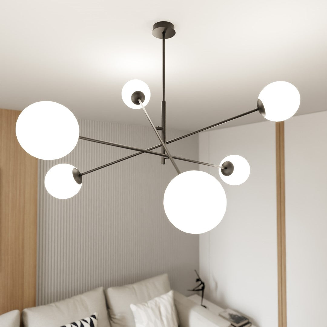 Lustra LINEAR 6 neagra/opal