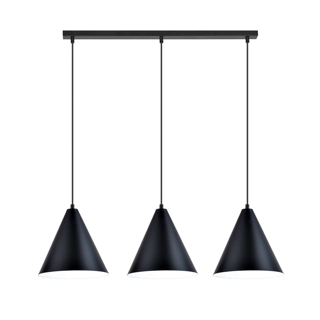 Lustra suspendata REBEL 3 neagra/alba