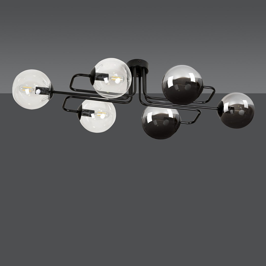 Plafoniera BRENDI 6A neagra MIX 3