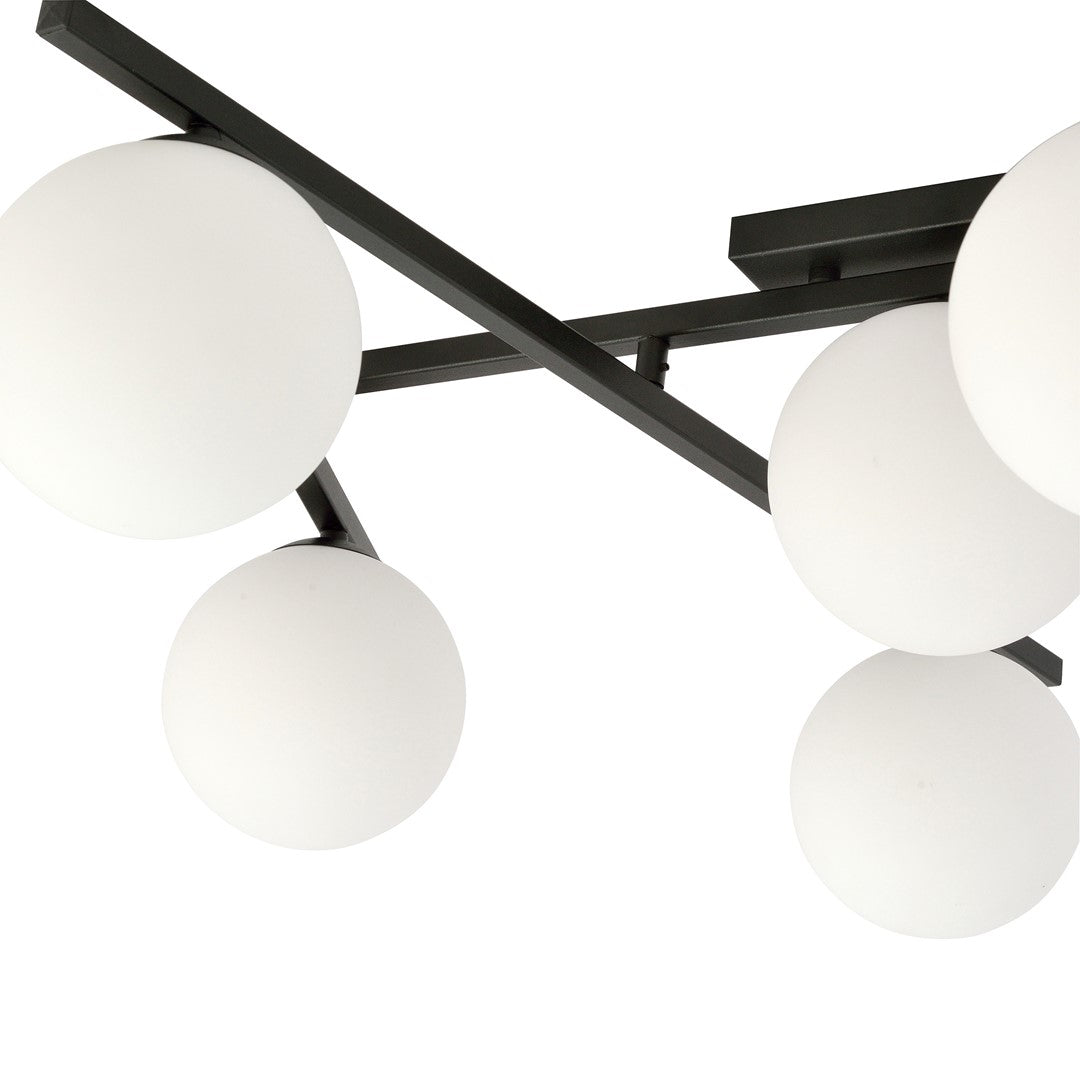 Plafoniera SMART 4 neagra si opal
