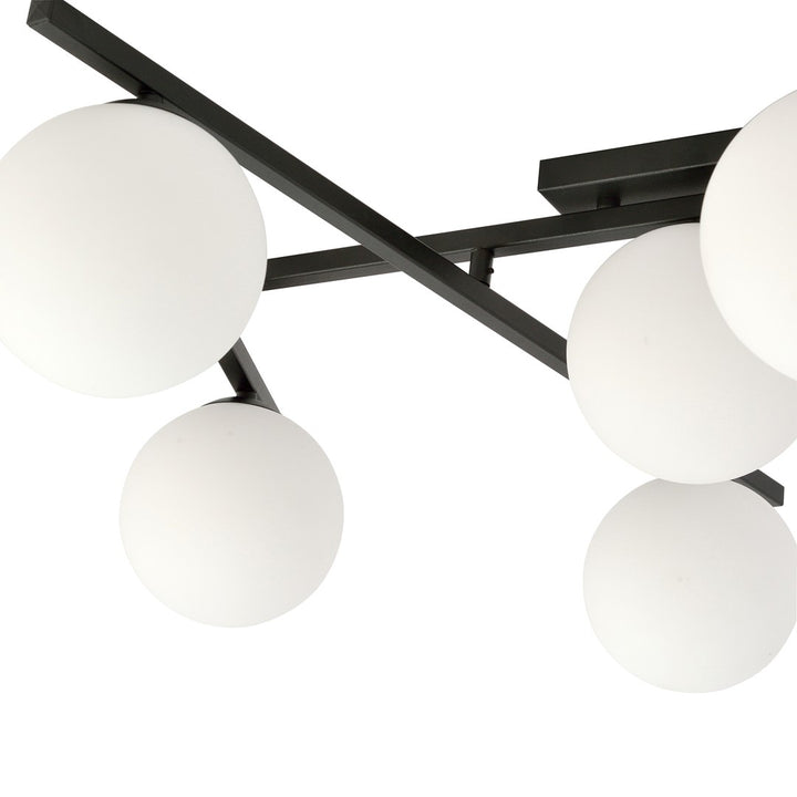 Plafoniera SMART 4 neagra si opal