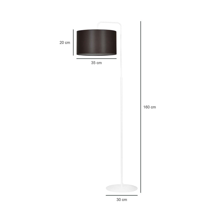 Lampa de podea TRAPO LP1 alba cu wenge