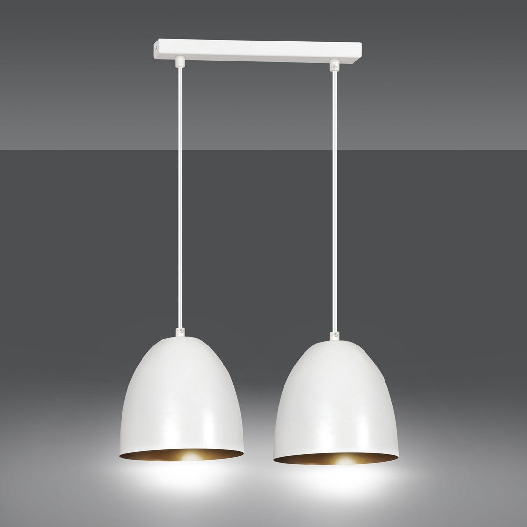 Lustra suspendata LENOX 2 alba / auriu