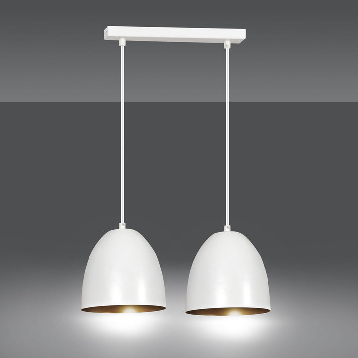 Lustra suspendata LENOX 2 alba / auriu