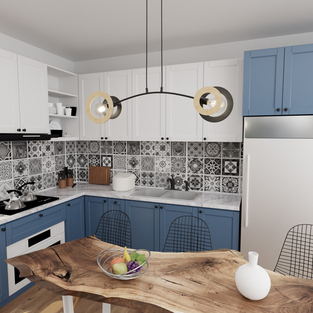 Lustra suspendata SKIVA 2 neagra