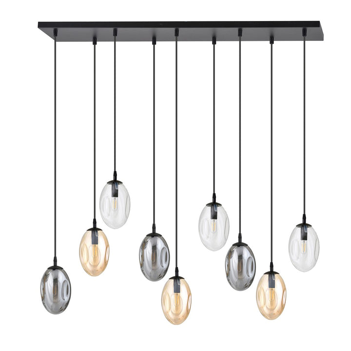 Lustra suspendata ASTRAL 9 neagra MIX