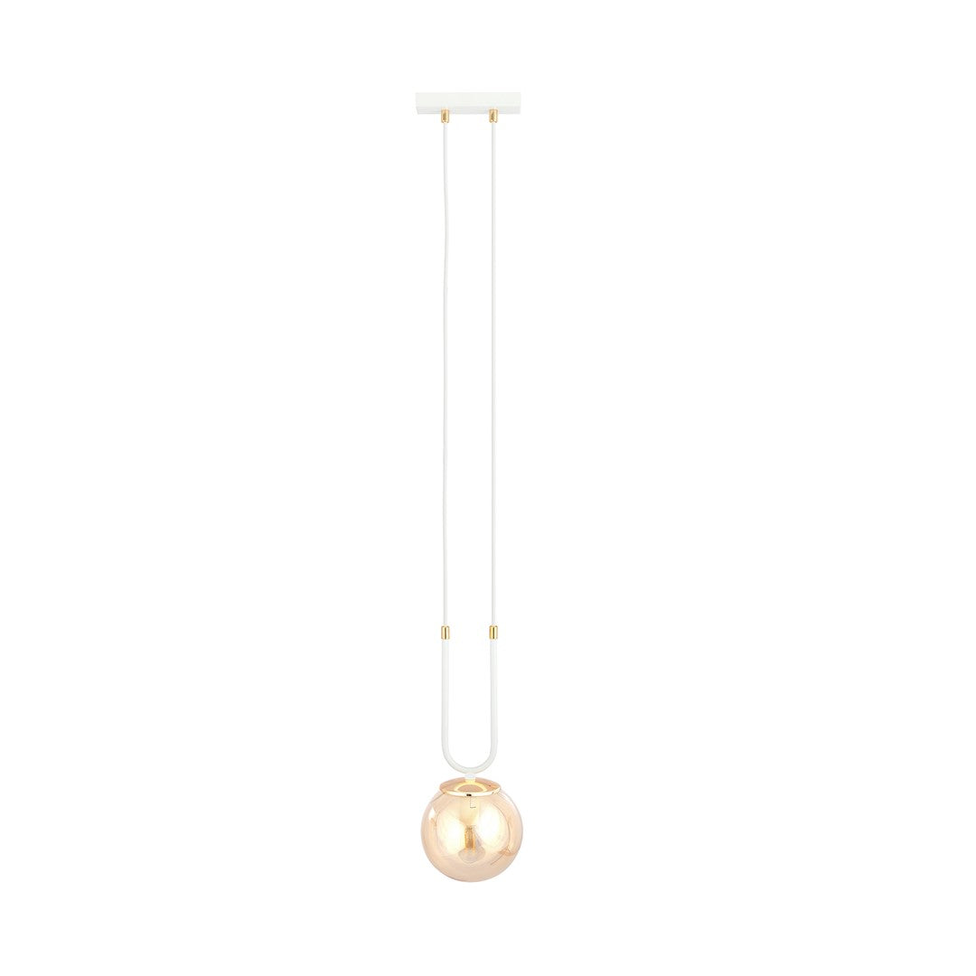 Pendul GLAM 1 alb cu chihlimbar