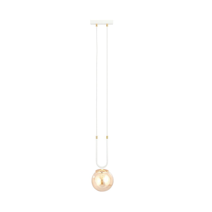 Pendul GLAM 1 alb cu chihlimbar