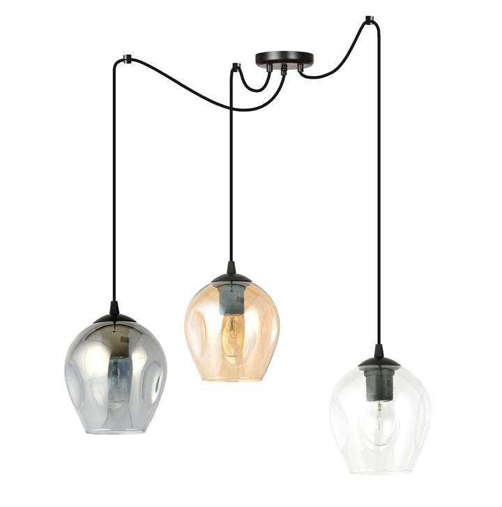Lustra suspendata LEVEL 3 neagra MIX