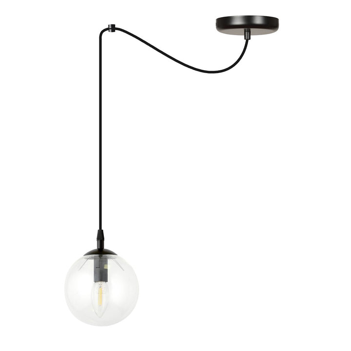 Pendul GIGI 1 neagra cu abajur transparent