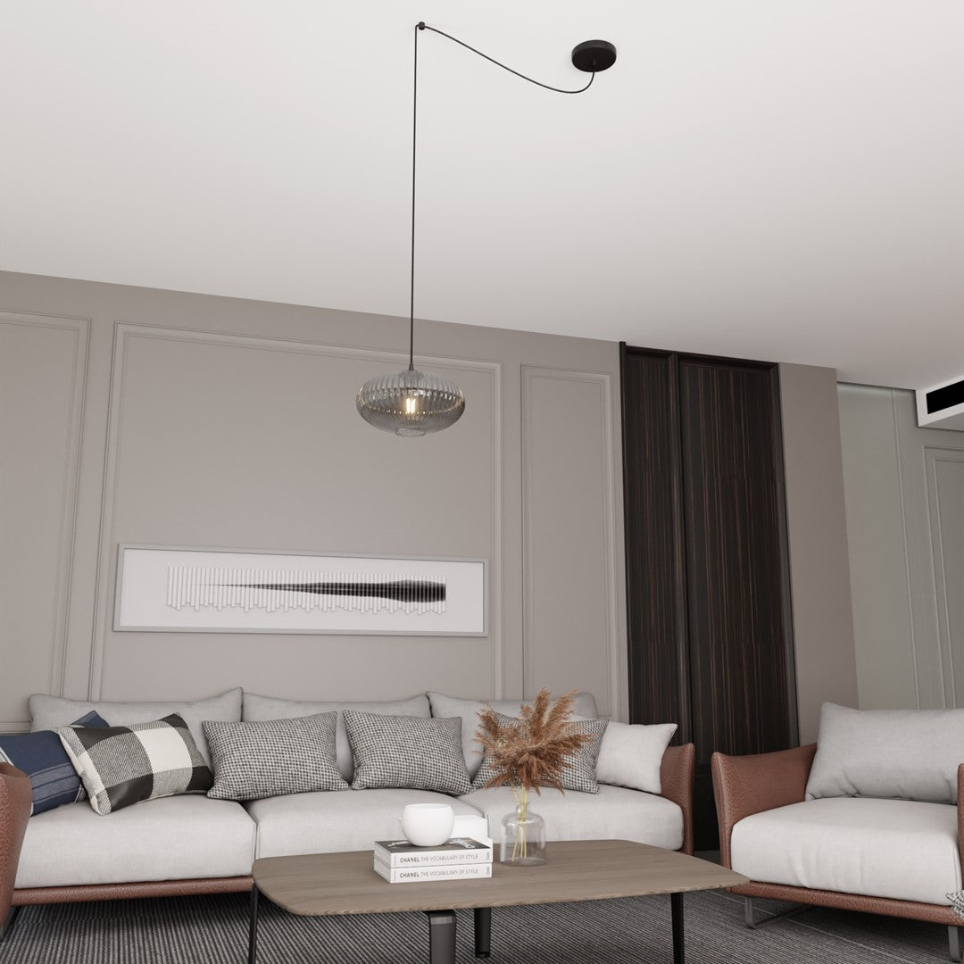 Pendul ORIGO 1 negru cu abajur grafit