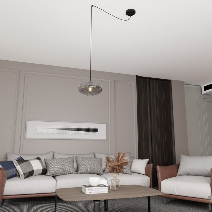 Pendul ORIGO 1 negru cu abajur grafit