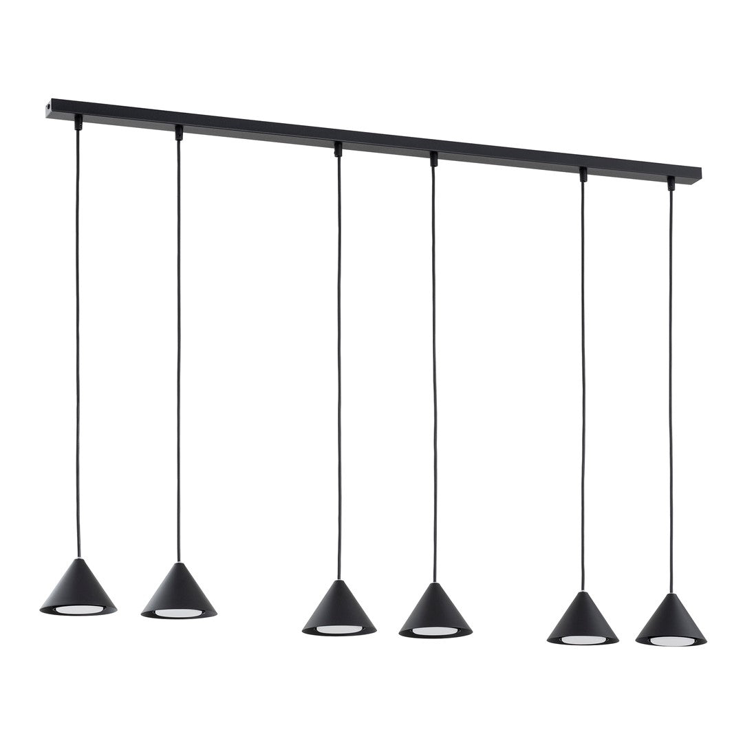 Lustra suspendata cu abajur conic ELIT 6 neagra